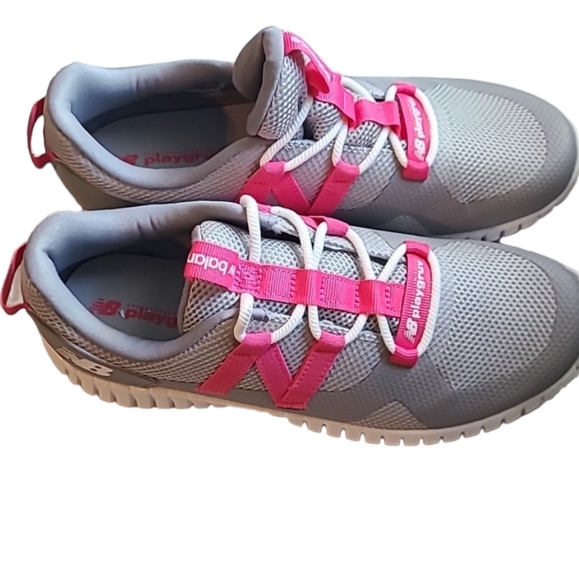NEW BALANCE GIRLS PINK AND GRAY SIGNATURE ATHLETIC SHOES SIZE 7 - Picture 11 of 12